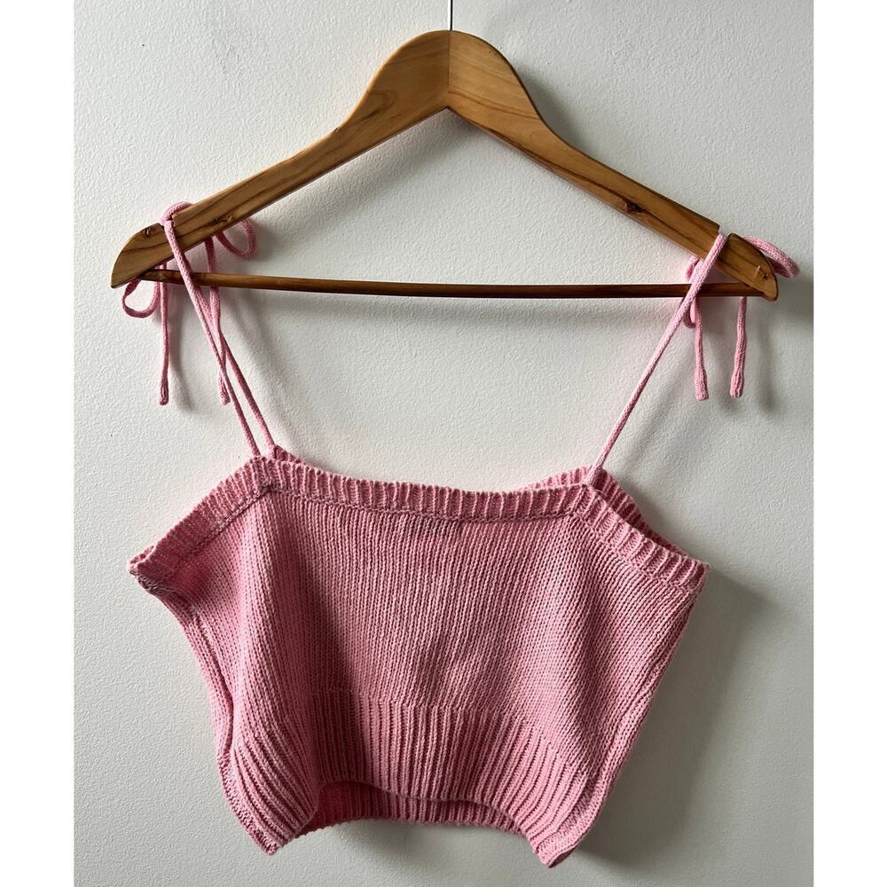 Lush Pale lilac crochet crop tank women's size medium - Picture 3 of 6